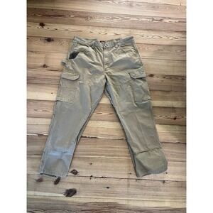 Wrangler Workwear Pants Mens 40x30 Khaki Tan Carpenter Cargo Utility